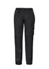 Womens Streetworx Tough Pant in black, featuring a cargo pocket and tapered cuffs, designed for workwear.