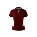A maroon polo shirt for women with white accents and a logo on the collar. Suitable for casual wear.