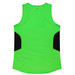 A green singlet with black side panels. The garment features a logo at the back.