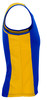 A blue and yellow singlet with a fitted design, featuring a logo on the front.