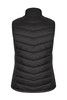 A black padded vest with a chevron pattern, featuring a high collar and no visible logos or branding.