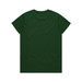 A green t-shirt with a crew neckline and short sleeves, featuring a logo on the back.
