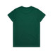 A green t-shirt with a classic crew neckline and short sleeves, featuring a logo on the back.