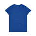 A blue t-shirt featuring a plain back design. Includes a branding logo.