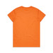 An orange T-shirt displayed flat, featuring a standard crew neck and short sleeves. The back is plain with no design.