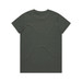 A dark green t-shirt with a plain back, made from soft fabric. It features a simple design and has a logo.