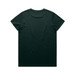 A green t-shirt displayed from the back, featuring a plain design and a logo on the neck.