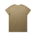 A plain khaki T-shirt featuring a crew neckline. The back is unadorned with no visible branding.