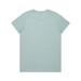 A light blue t-shirt with a simple design and a logo on the back.