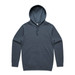 A grey hoodie featuring a front pocket and a drawstring hood. The product includes a logo.
