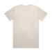 A cream-coloured classic T-shirt with a plain back and short sleeves. It includes a logo on the fabric.
