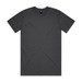 A dark grey classic tee with short sleeves and a round neckline. The shirt features a logo.