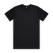 A black classic t-shirt with short sleeves and a round neckline, featuring a logo.