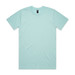 A mint green classic t-shirt featuring a crew neckline and short sleeves, with a logo on the tag.