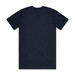 A navy blue classic tee t-shirt with short sleeves and a plain back, featuring a logo at the neckline.
