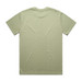 A light green t-shirt with a standard crew neck and short sleeves, featuring a logo on the back.