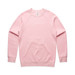 A pink jumper with raglan sleeves and a crew neck, featuring a label inside.
