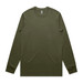 A long sleeve t-shirt in olive green with a crew neckline and branding on the label.