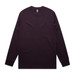A long-sleeve tee in a deep purple colour, featuring a simple design and a logo on the neckline.