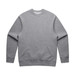 A grey jumper with long sleeves and a crew neck. It features a logo on its front.