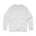 A grey sweater with a simple design, featuring a round neckline and long sleeves. It has a logo on the back.