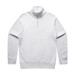 A light grey half zip crew jumper featuring long sleeves and a collar. It has a logo on the front.