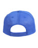 A blue athletic mesh cap with a breathable design and adjustable strap at the back. Features a logo.