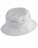 A white soft washed bucket hat with a simple design and small eyelet accents.