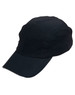 A black cap featuring a curved brim and a logo. Suitable for casual headwear.