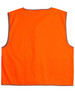 An orange safety vest with grey trim, featuring a simple design and no visible logos.