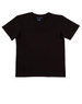 A black men's fitted stretch tee with a round neckline and short sleeves, featuring a logo on the label.