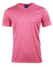 A short sleeve t-shirt in a bright pink hue with a logo on the neckline.