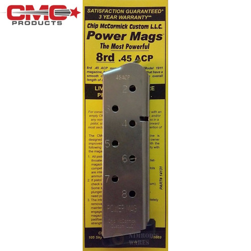CMC Power Mag 1911 .45 ACP 8 Round MAGAZINE Full-Size M-PM-45FS8 14131