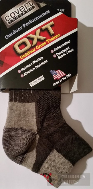 Covert Threads Outdoor Cross Trainer SOCKS Med Char/Gry 7482