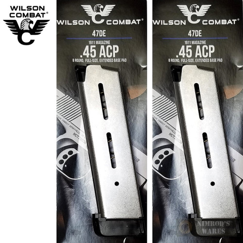 Wilson Combat 1911 Gov't .45 ACP 8 Round MAGAZINE 2-PACK w/ Extensions 47DE