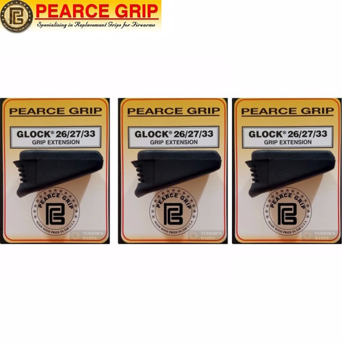Pearce Grip GLOCK 26 27 33 39 GRIP Extension PLUS 3-PACK PG-2733