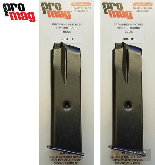 ProMag Browning Hi-Power / P-35 9mm 10 Round Magazine BRO01 2-PACK ProMag Browning Hi-Power / P-35 9mm 10 Round Magazine BRO01 2-PACK