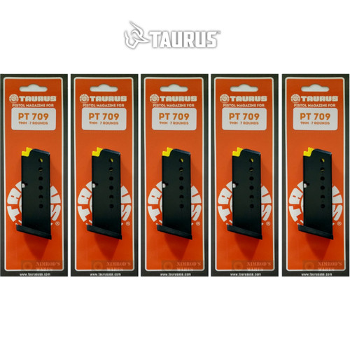 Taurus PT-709 Slim 9mm 7 Round MAGAZINE 5-PACK 5-10709 510709