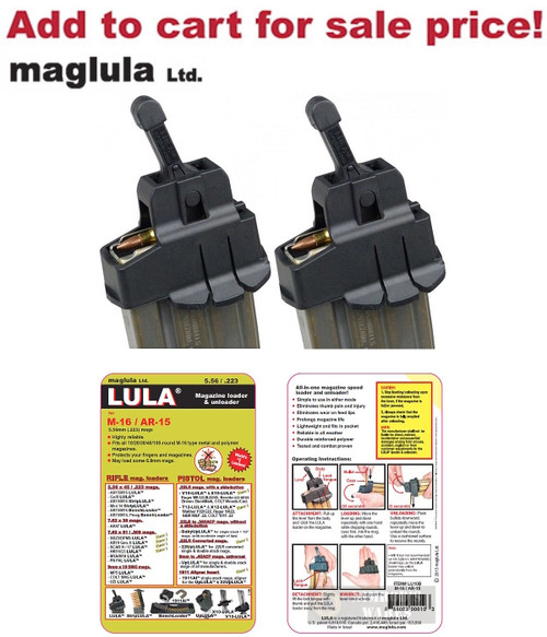 MAGLULA LULA .223 5.56 SPEED Loader Unloader 2-PACK LU10B - Add to cart for sale price! MAGLULA LULA .223 5.56 SPEED Loader Unloader 2-PACK LU10B - Add to cart for sale price!