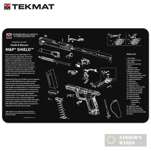 TekMat S&W M&P Shield Armorer Bench MAT 11"x17" 17-MP-SHIELD TekMat S&W M&P Shield Armorer Bench MAT 11"x17" 17-MP-SHIELD