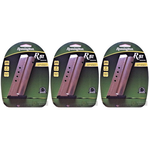 REMINGTON R51 9mm 7 Round Steel MAGAZINE 3-PACK 17696