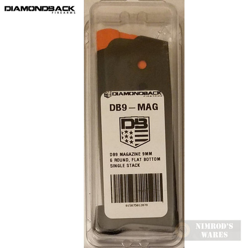 Diamondback DB9 9mm 6 Round MAGAZINE Flat Bottom Plate DB9-MAG