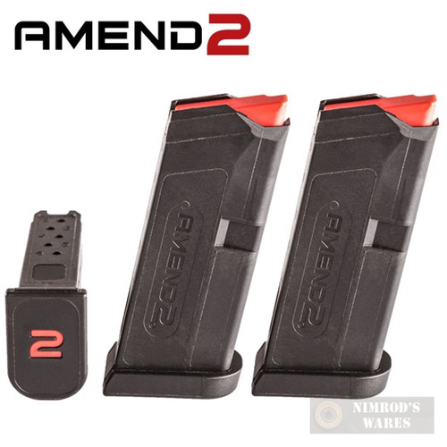 Amend2 GLOCK 43 G43 9mm 6 Round MAGAZINE Clip 2-PACK AM9A2GLOCK43BLK