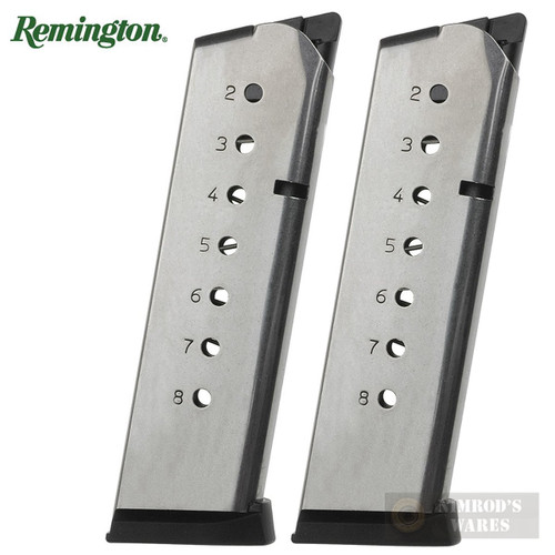 REMINGTON 1911 .45 ACP 8 Round MAGAZINE 2-PACK Stainless OEM 19661
