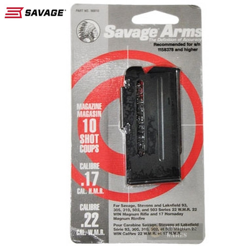 Savage 93 305 310 502 503 Ser. 22WMR 17HMR 10 Round MAGAZINE 90010 Savage 93 305 310 502 503 Ser. 22WMR 17HMR 10 Round MAGAZINE 90010
