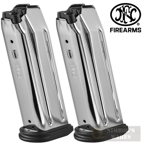 FN 510 10mm 10 Round MAGAZINE 2-PACK Nickel Steel 20-100733