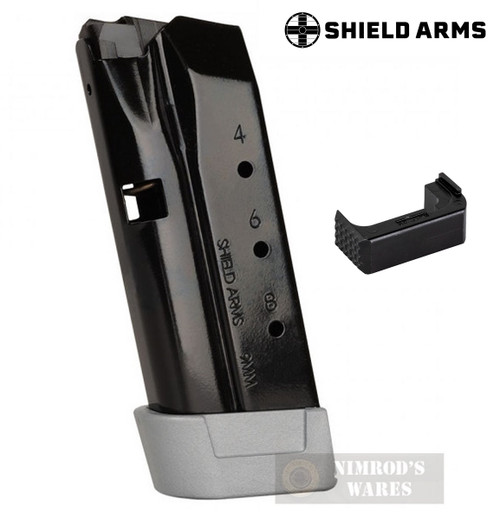 Shield Arms GLOCK 43 G43 9mm 9 Round MAGAZINE STEEL Z9 + STEEL Mag Catch AMBI Z9PM9PCGBP SA-G43-EMR-BLK