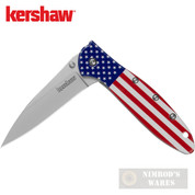Kershaw LEEK KNIFE USA Flag 3" Folding EDC Stars & Stripes 1660USA