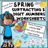 Subtracting 2 Digit Numbers Worksheets – Spring Themed