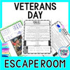 Veterans Day Escape Room - Reading Comprehension - November Activity